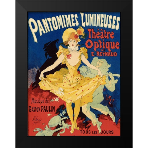 Pantomimes Lumineuses Black Modern Wood Framed Art Print by Cheret, Jules