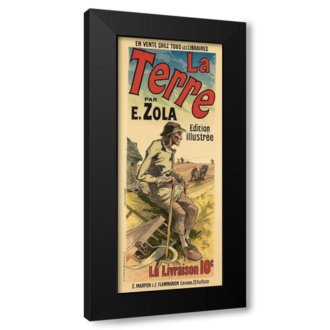 La Terre Black Modern Wood Framed Art Print with Double Matting by Cheret, Jules