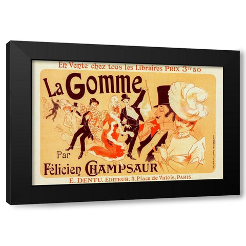 La Gomme Black Modern Wood Framed Art Print by Cheret, Jules