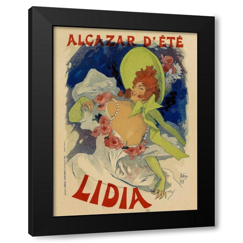 Alcazar Dete Lidia Black Modern Wood Framed Art Print by Cheret, Jules