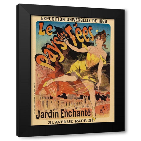 Le Pays de Fees Black Modern Wood Framed Art Print by Cheret, Jules
