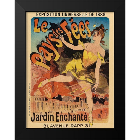Le Pays de Fees Black Modern Wood Framed Art Print by Cheret, Jules