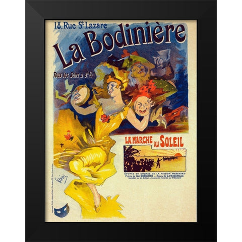 La Bodiniere Black Modern Wood Framed Art Print by Cheret, Jules