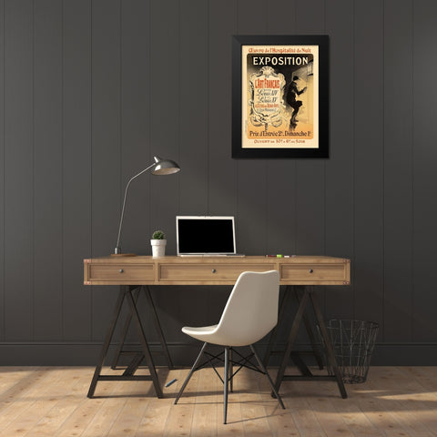 Hospitalite de Nuit Black Modern Wood Framed Art Print by Cheret, Jules