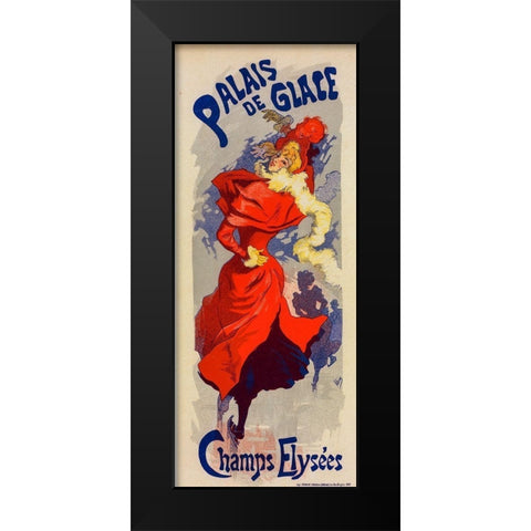 Palais de Glace Black Modern Wood Framed Art Print by Cheret, Jules