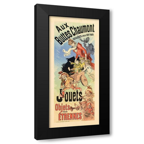 Aux Buttes Chaumont Black Modern Wood Framed Art Print with Double Matting by Cheret, Jules
