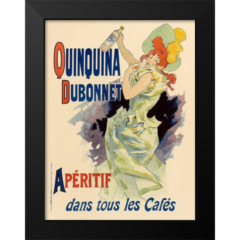 Quinquina Dubonnet Black Modern Wood Framed Art Print by Cheret, Jules