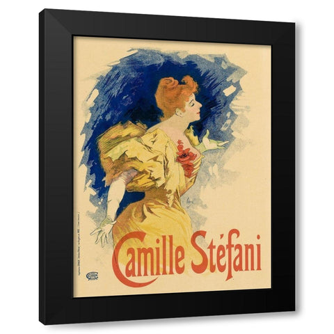 Camille Stefani Black Modern Wood Framed Art Print with Double Matting by Cheret, Jules