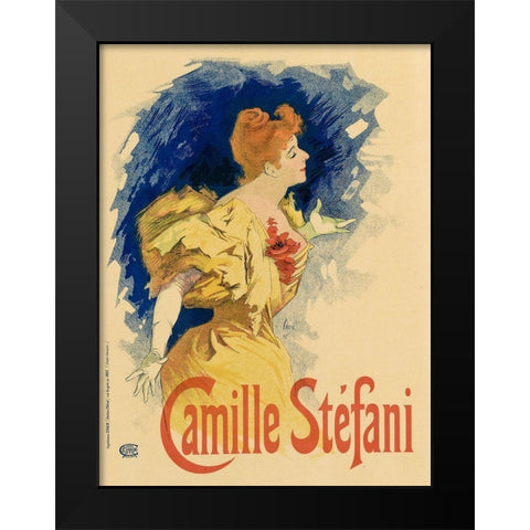 Camille Stefani Black Modern Wood Framed Art Print by Cheret, Jules