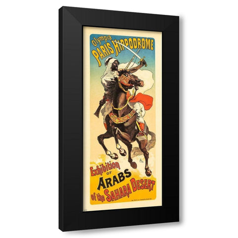 Olympia Paris Hippodrome Black Modern Wood Framed Art Print by Cheret, Jules