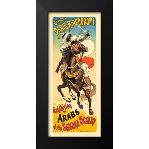 Olympia Paris Hippodrome Black Modern Wood Framed Art Print by Cheret, Jules
