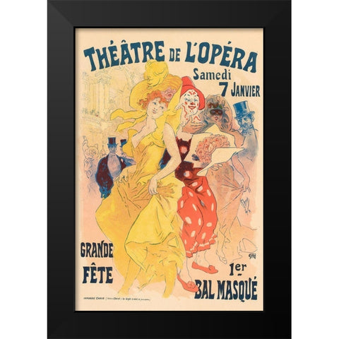 Theatre de LOpera 7th Janvier Black Modern Wood Framed Art Print by Cheret, Jules
