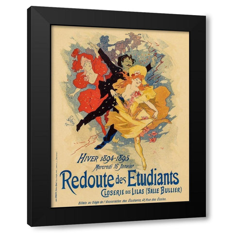 Redoute des Etudiantes Black Modern Wood Framed Art Print with Double Matting by Cheret, Jules