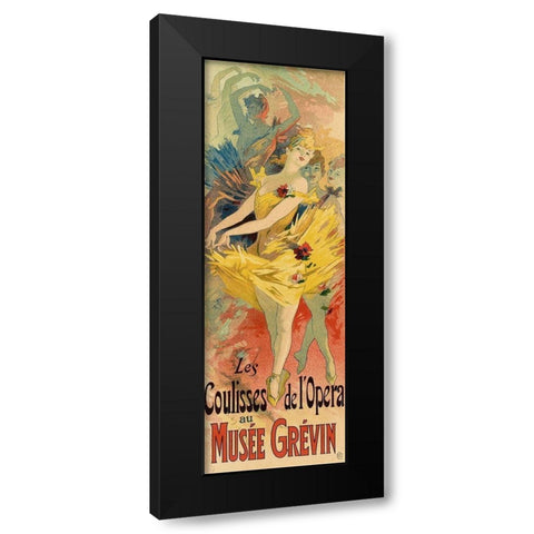 Les Coulisses de LOpera Black Modern Wood Framed Art Print with Double Matting by Cheret, Jules