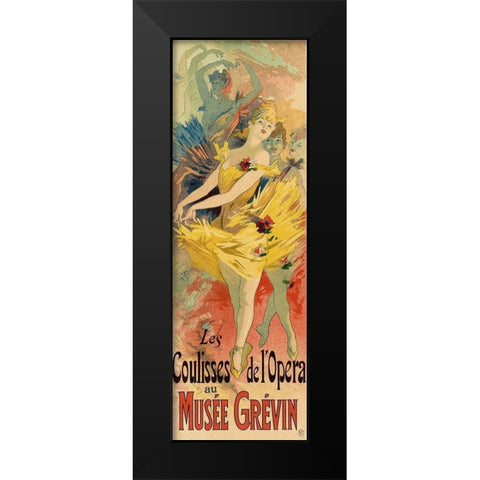 Les Coulisses de LOpera Black Modern Wood Framed Art Print by Cheret, Jules