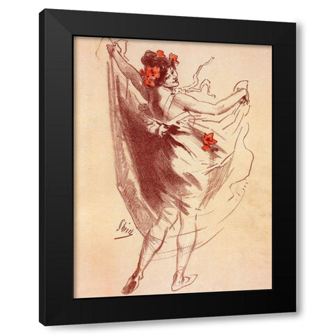 Dessin originel Black Modern Wood Framed Art Print by Cheret, Jules