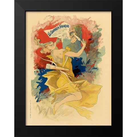Le Courrier Francais Black Modern Wood Framed Art Print by Cheret, Jules