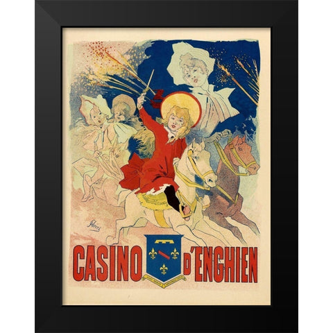 Casino dEnghien Black Modern Wood Framed Art Print by Cheret, Jules