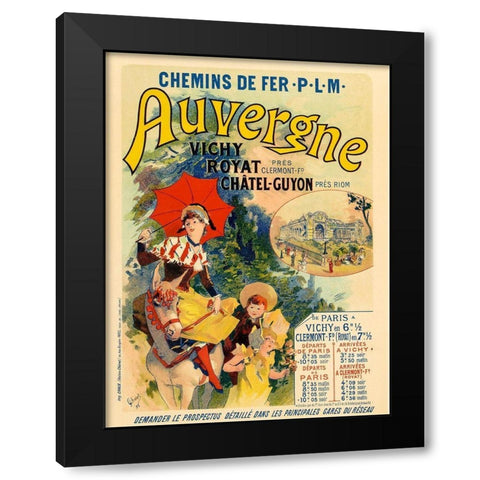 Auvergne Black Modern Wood Framed Art Print by Cheret, Jules