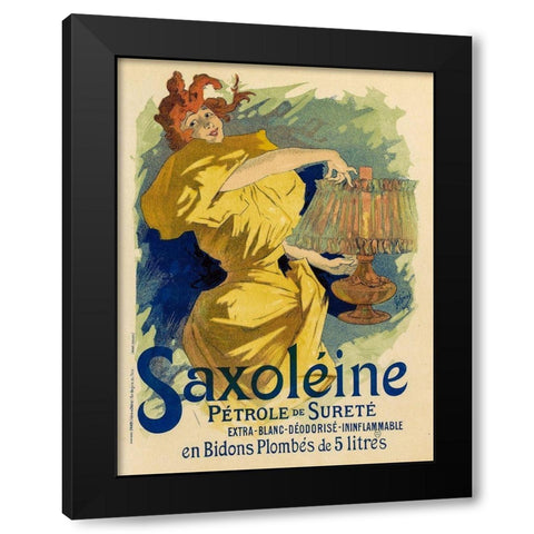 Saxoleine 1895 Black Modern Wood Framed Art Print with Double Matting by Cheret, Jules