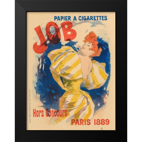 Job Cigarettes 1889 Black Modern Wood Framed Art Print by Cheret, Jules
