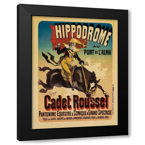Cadet Roussel Black Modern Wood Framed Art Print with Double Matting by Cheret, Jules