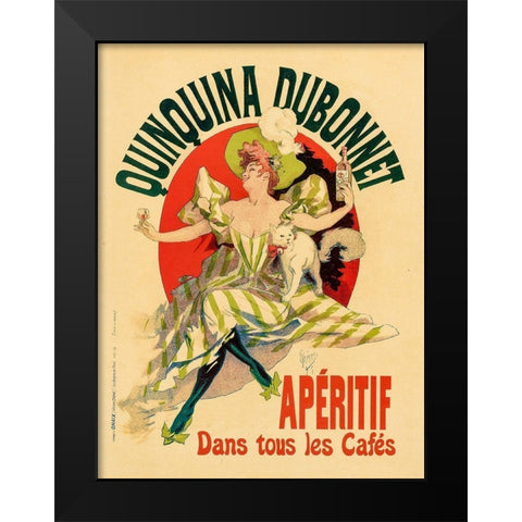 Quinquina Dubonnet Plate 109 Black Modern Wood Framed Art Print by Cheret, Jules
