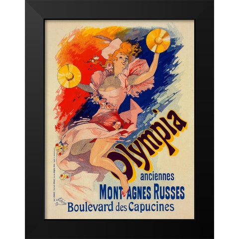 Olympia Plate 133 Black Modern Wood Framed Art Print by Cheret, Jules