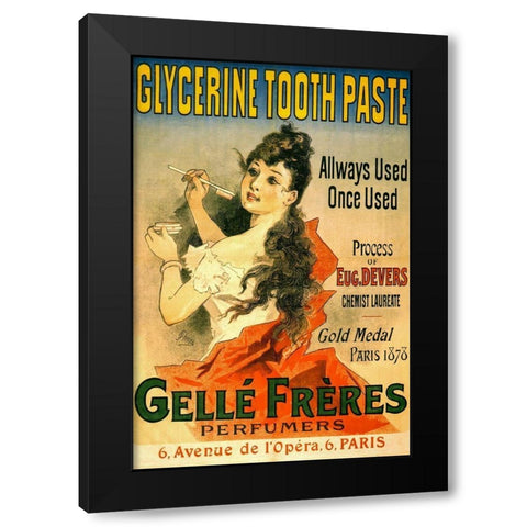 Glycerine tooth paste Black Modern Wood Framed Art Print with Double Matting by Cheret, Jules