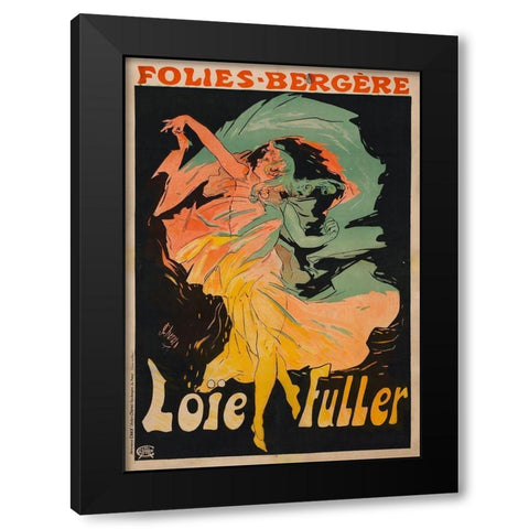 Folie Berger Loie Fuller Black Modern Wood Framed Art Print with Double Matting by Cheret, Jules