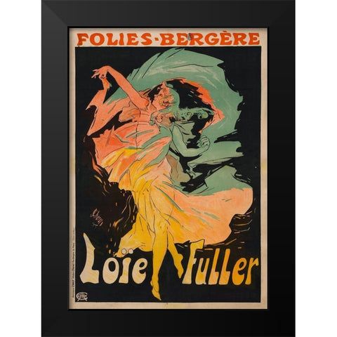 Folie Berger Loie Fuller Black Modern Wood Framed Art Print by Cheret, Jules