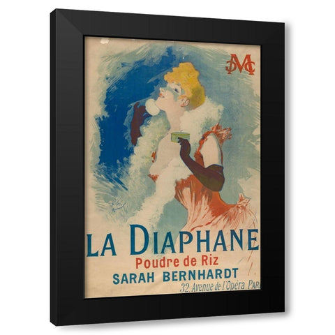 La Diaphane. Poudre de Riz 1890 Black Modern Wood Framed Art Print by Cheret, Jules
