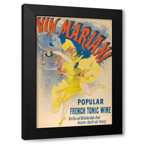 Vin Mariani-1894 Black Modern Wood Framed Art Print by Cheret, Jules