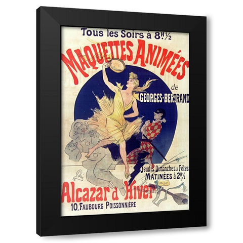Alcazar dhiver 1890 Black Modern Wood Framed Art Print by Cheret, Jules