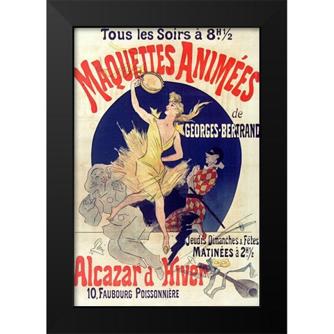 Alcazar dhiver 1890 Black Modern Wood Framed Art Print by Cheret, Jules