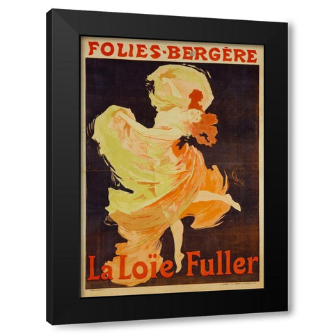 Loie Fuller Black Modern Wood Framed Art Print by Cheret, Jules