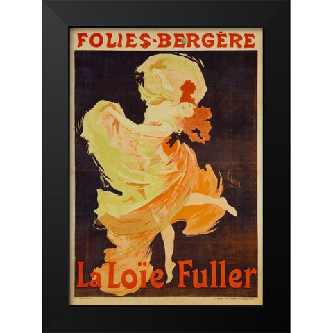 Loie Fuller Black Modern Wood Framed Art Print by Cheret, Jules