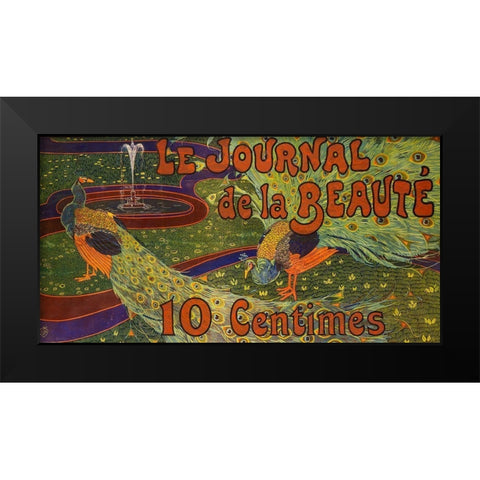 Le Journal de la Beaute Black Modern Wood Framed Art Print by Cheret, Jules