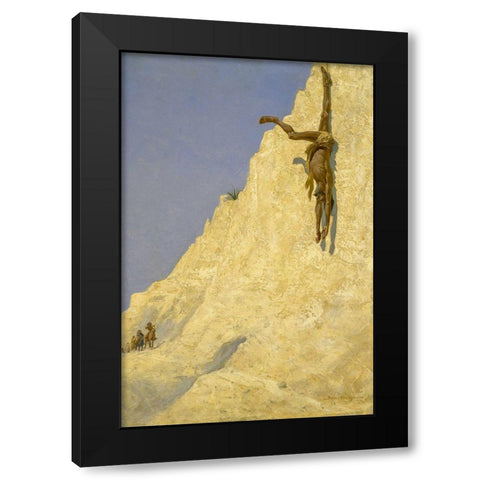 The Transgressor Black Modern Wood Framed Art Print with Double Matting by Remington, Frederic
