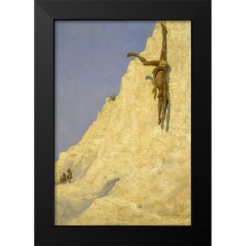 The Transgressor Black Modern Wood Framed Art Print by Remington, Frederic