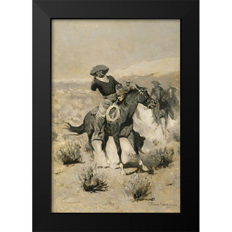 Days on the Range Black Modern Wood Framed Art Print by Remington, Frederic