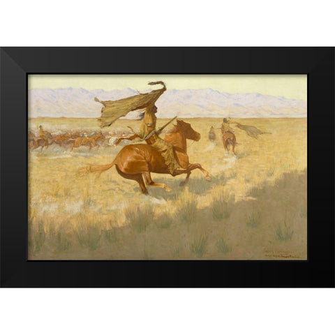 Change of Ownership Black Modern Wood Framed Art Print by Remington, Frederic