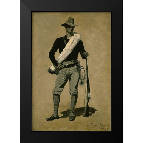 U. S. Soldier-Spanish-American War Black Modern Wood Framed Art Print by Remington, Frederic