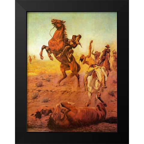Fight For Water Black Modern Wood Framed Art Print by Shreyvogel, Charles
