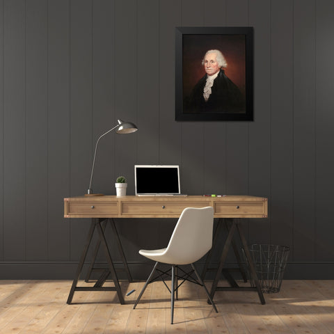 George Washington Black Modern Wood Framed Art Print by Peale, Rembrandt