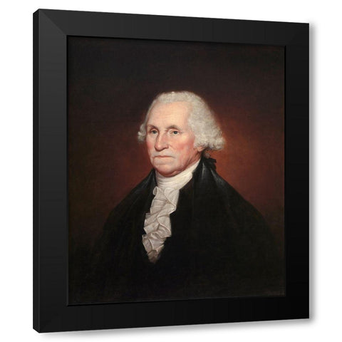 George Washington Black Modern Wood Framed Art Print with Double Matting by Peale, Rembrandt