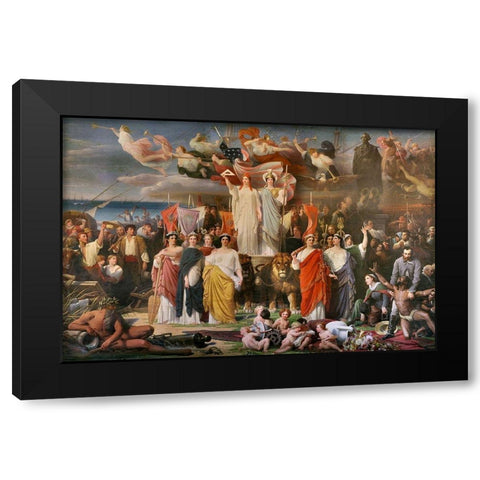 Genius of America Black Modern Wood Framed Art Print by Yvon, Adolphe