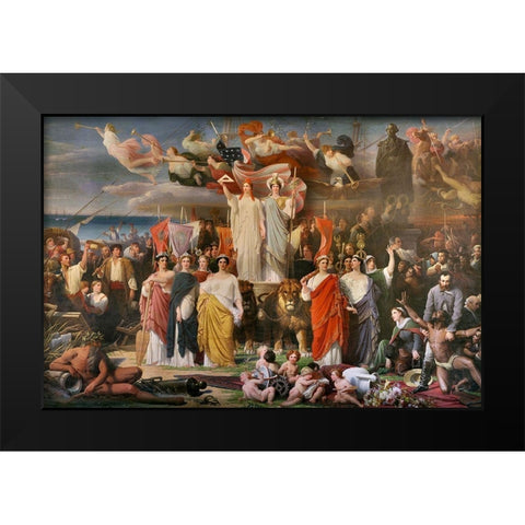 Genius of America Black Modern Wood Framed Art Print by Yvon, Adolphe