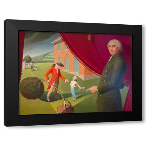 Parson Weemsâ€™ Fable Black Modern Wood Framed Art Print by Wood, Grant