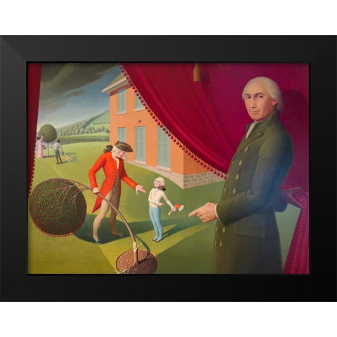 Parson Weemsâ€™ Fable Black Modern Wood Framed Art Print by Wood, Grant